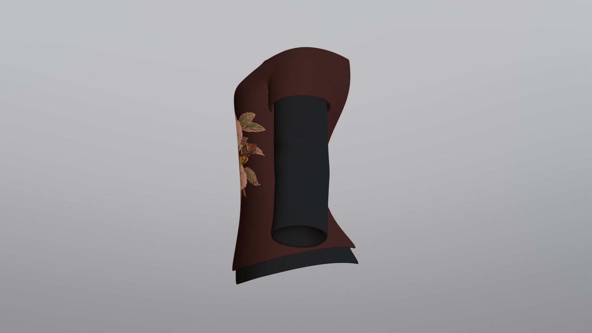 TShirt Brown Flower Girl Low-poly 3D model_11