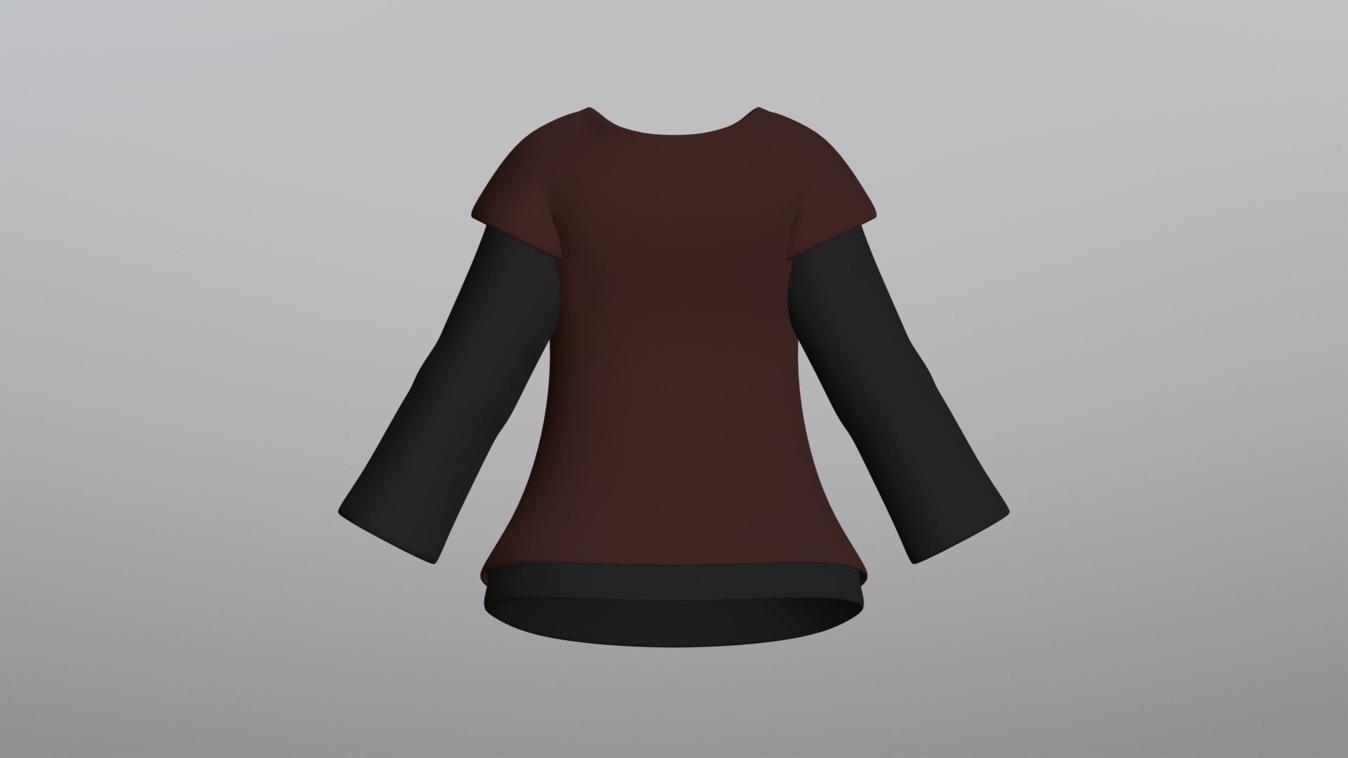 TShirt Brown Flower Girl Low-poly 3D model_10