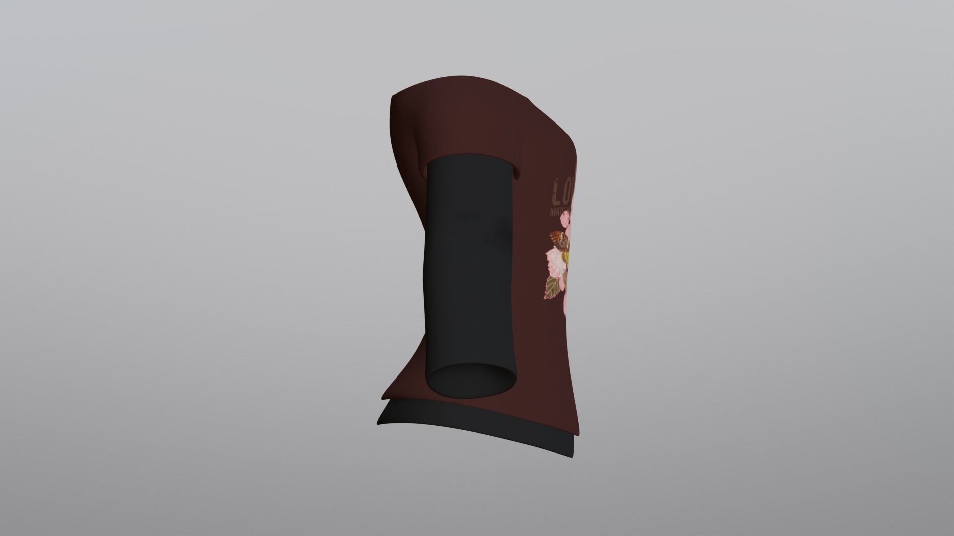 TShirt Brown Flower Girl Low-poly 3D model_9