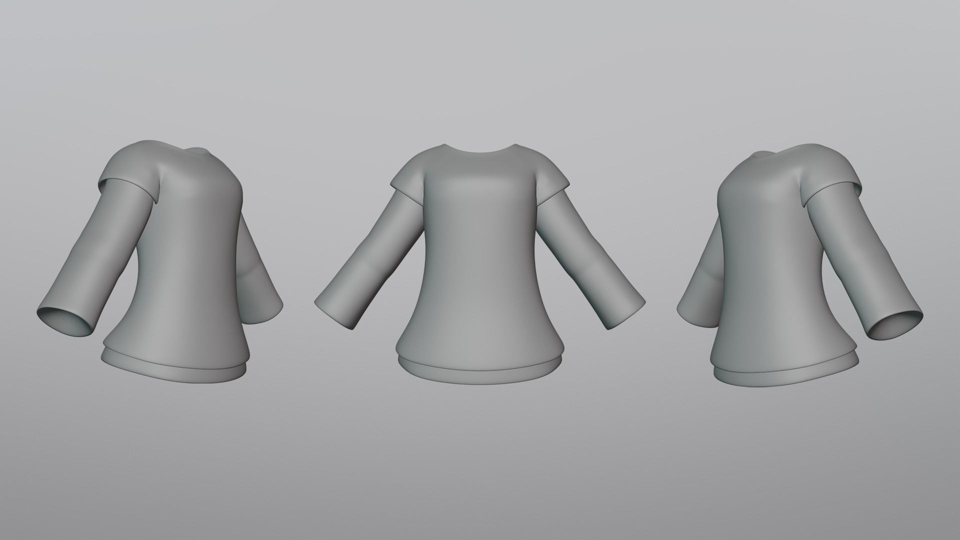 TShirt Brown Flower Girl Low-poly 3D model_2