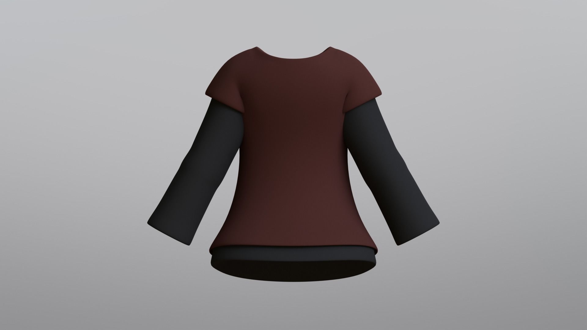 TShirt Brown Flower Girl Low-poly 3D model_6