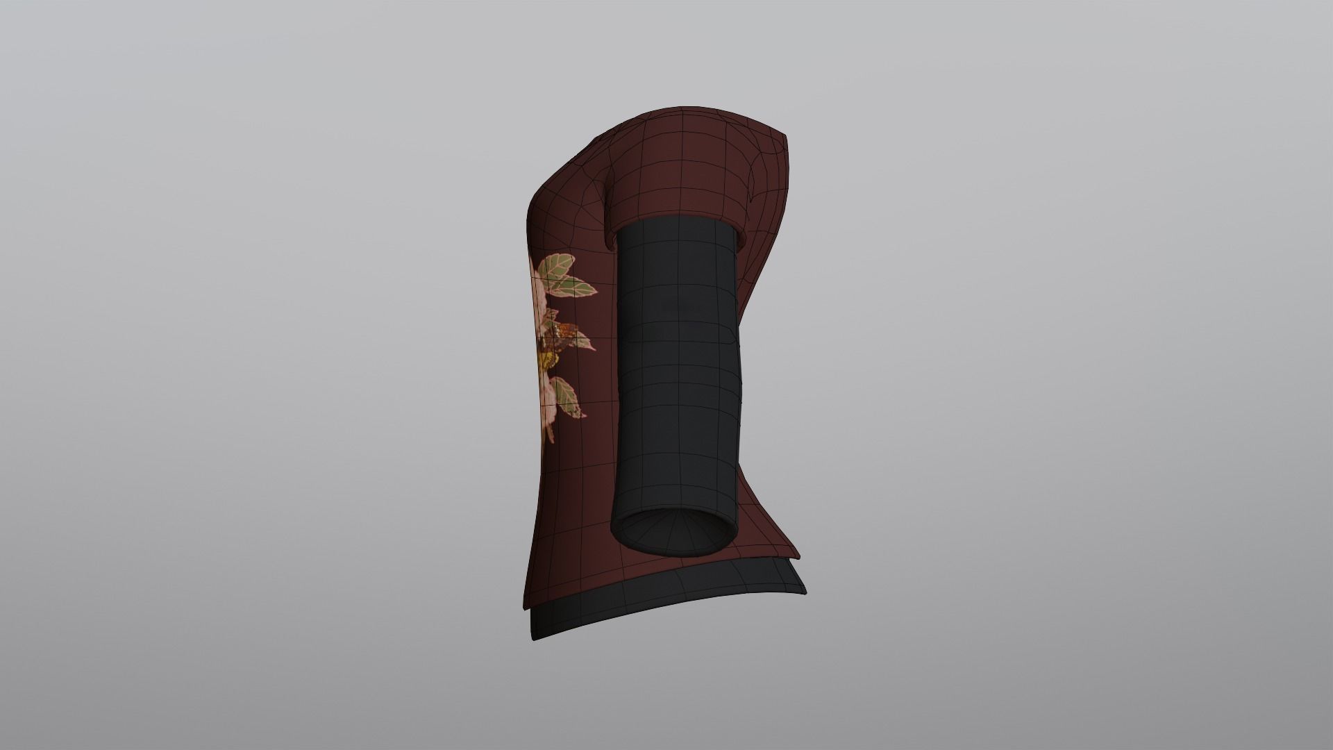 TShirt Brown Flower Girl Low-poly 3D model_21