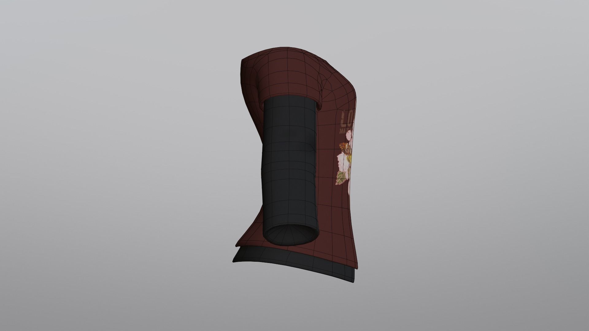 TShirt Brown Flower Girl Low-poly 3D model_22