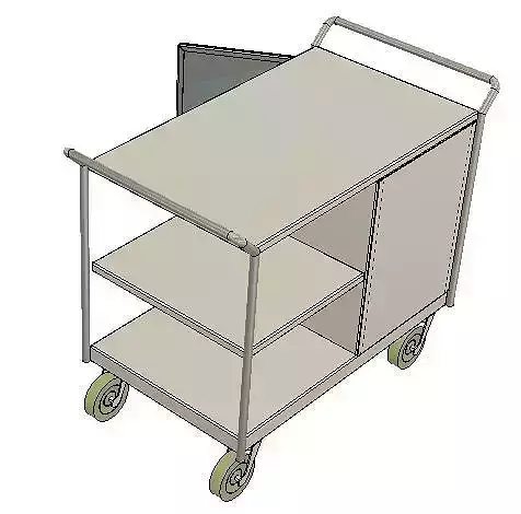 Trolly stainless steel trolley with two shelves