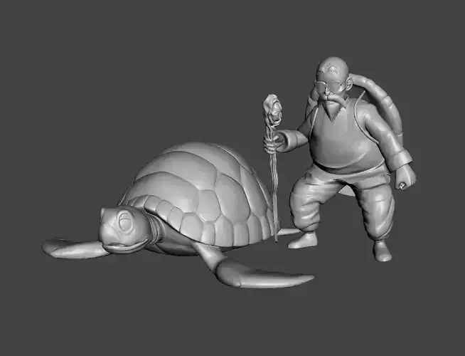 Master Roshi and his Turtle 3D Model 3D print model