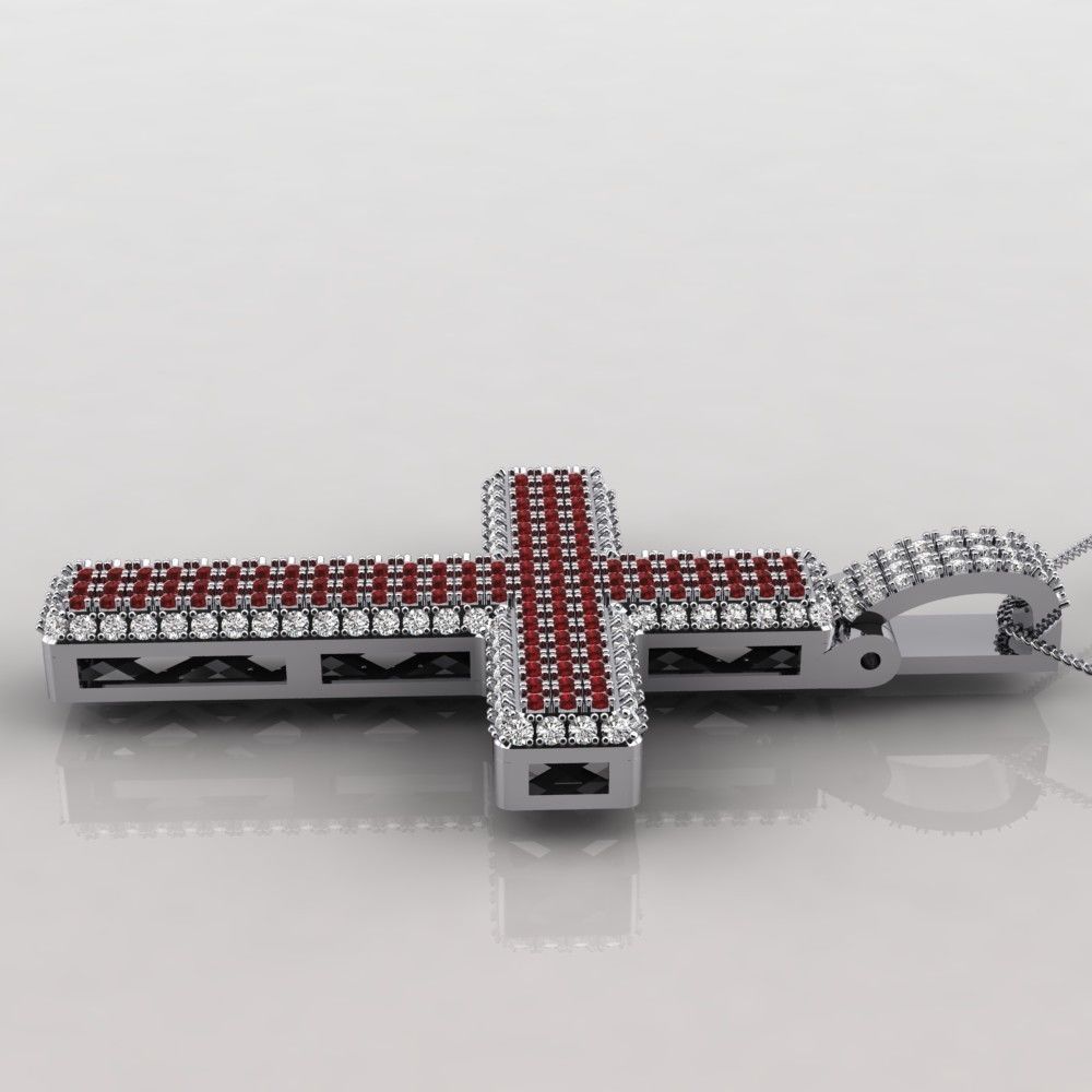 Diamond cross pendent  3D print model_1