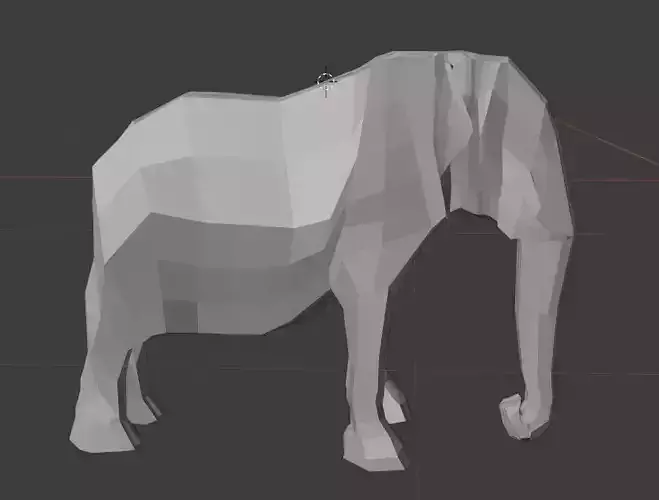 low poly elephant paper on table 3D print model