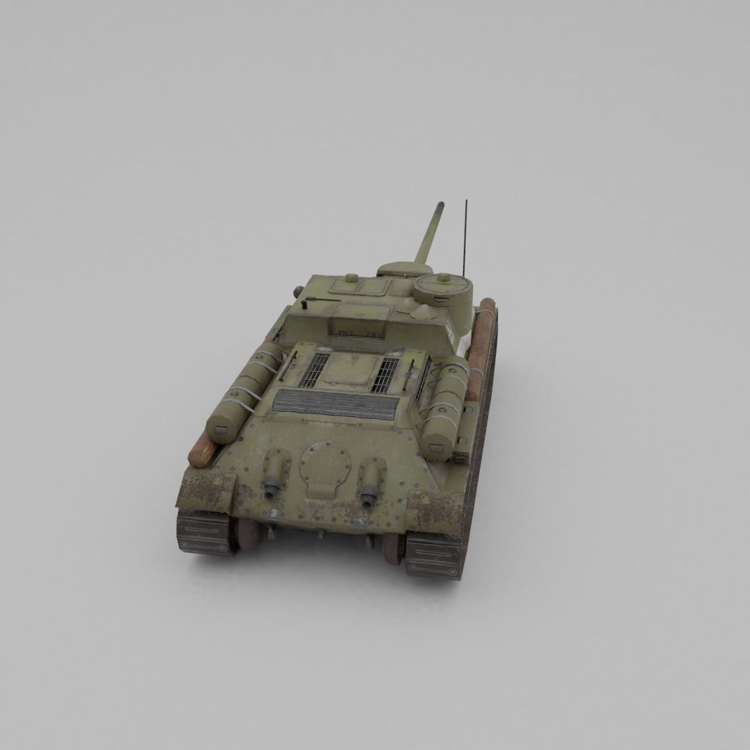 SU-100 Tank Destroyer Low-poly 3D model_27