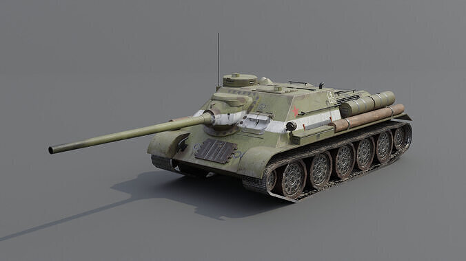 SU-100 Tank Destroyer Low-poly 3D model