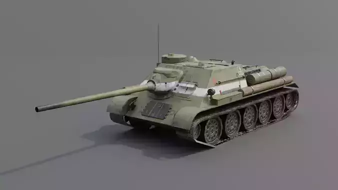 SU-100 Tank Destroyer Low-poly 3D model