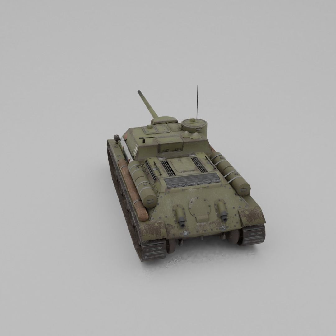 SU-100 Tank Destroyer Low-poly 3D model_28