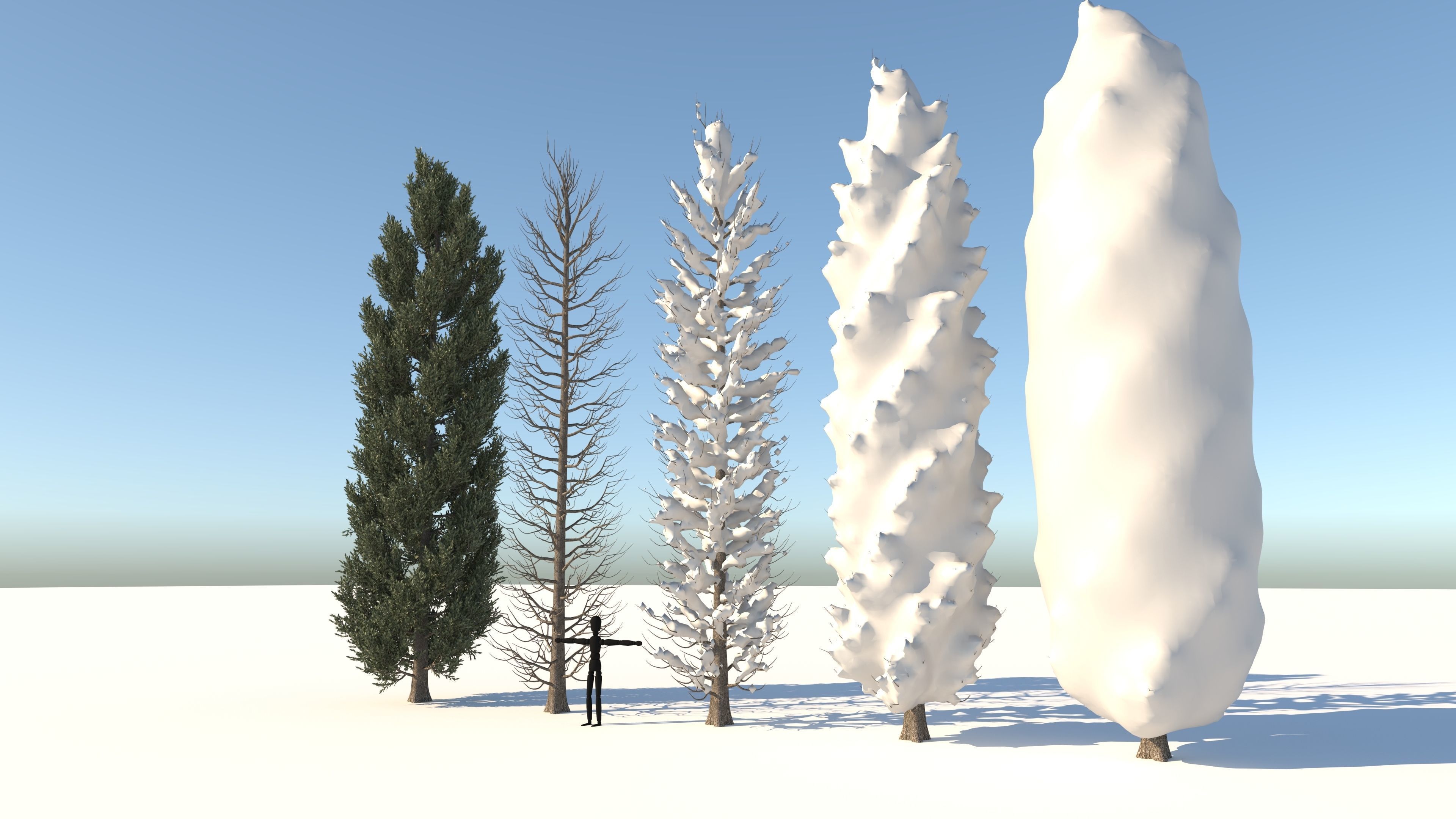  Tuscan Cypress Season Tree Collection 3D model_2