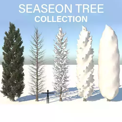  Tuscan Cypress Season Tree Collection 3D model