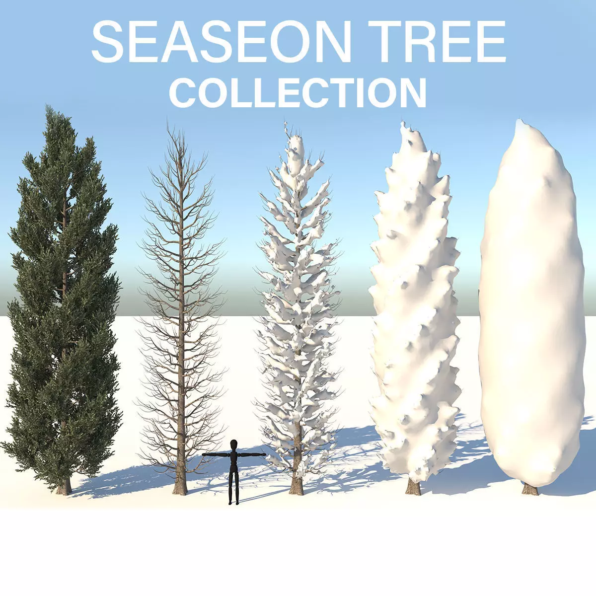  Tuscan Cypress Season Tree Collection 3D model_0