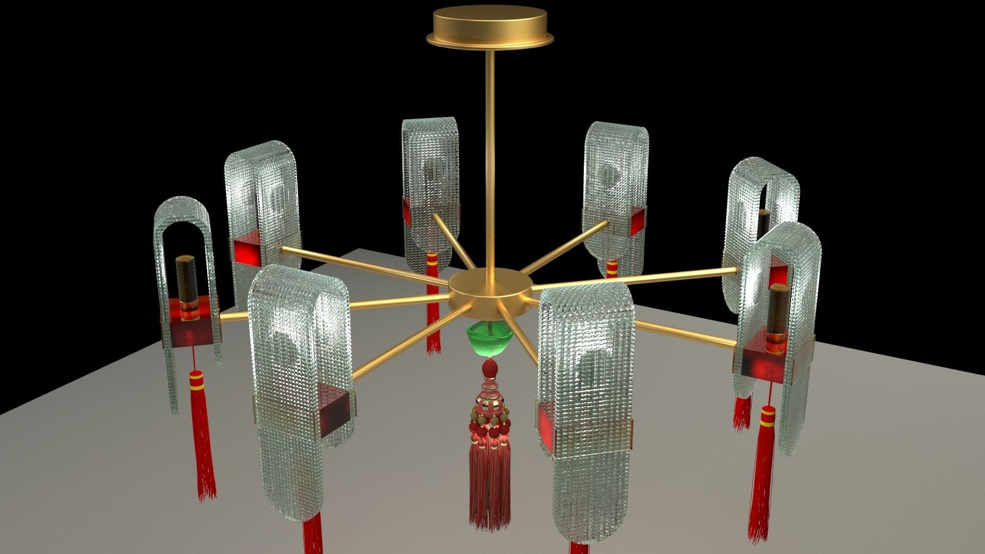 Chinese lantern 3D model_2