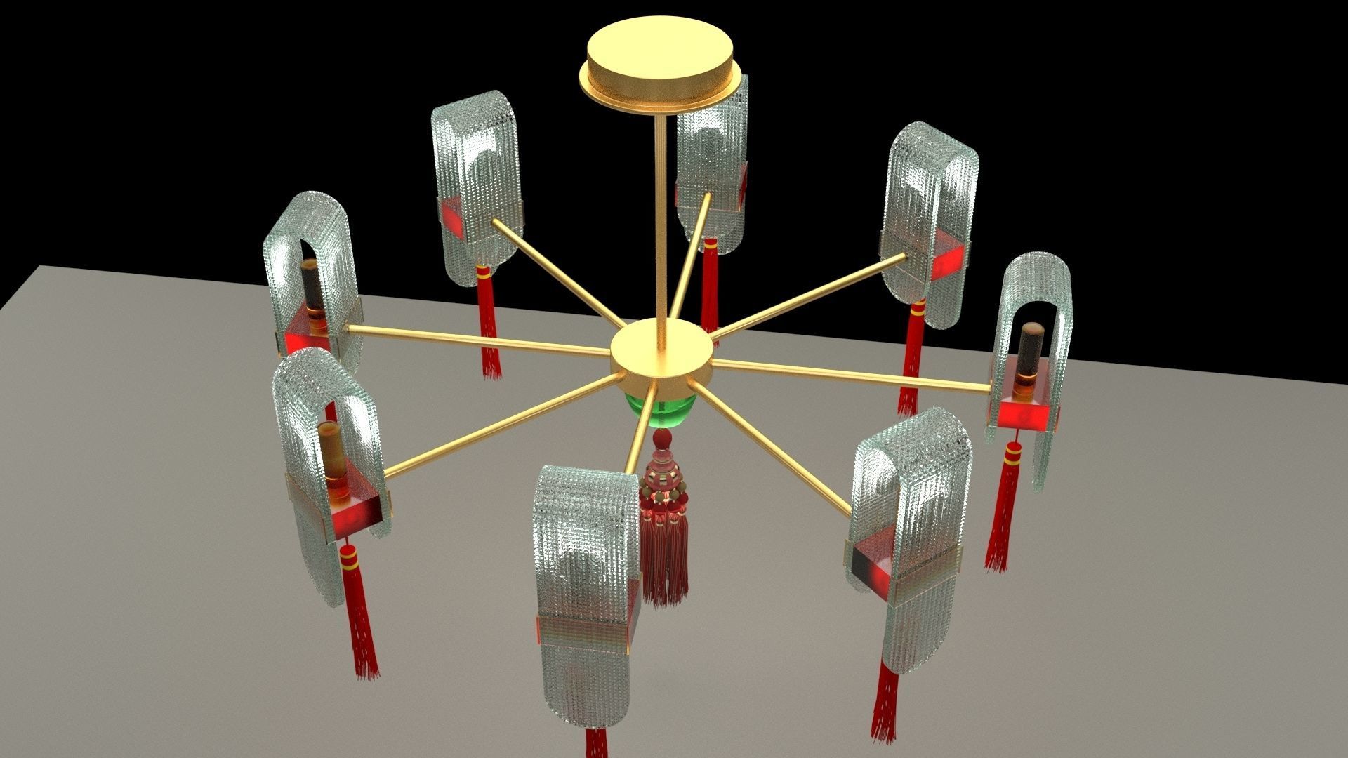 Chinese lantern 3D model_4
