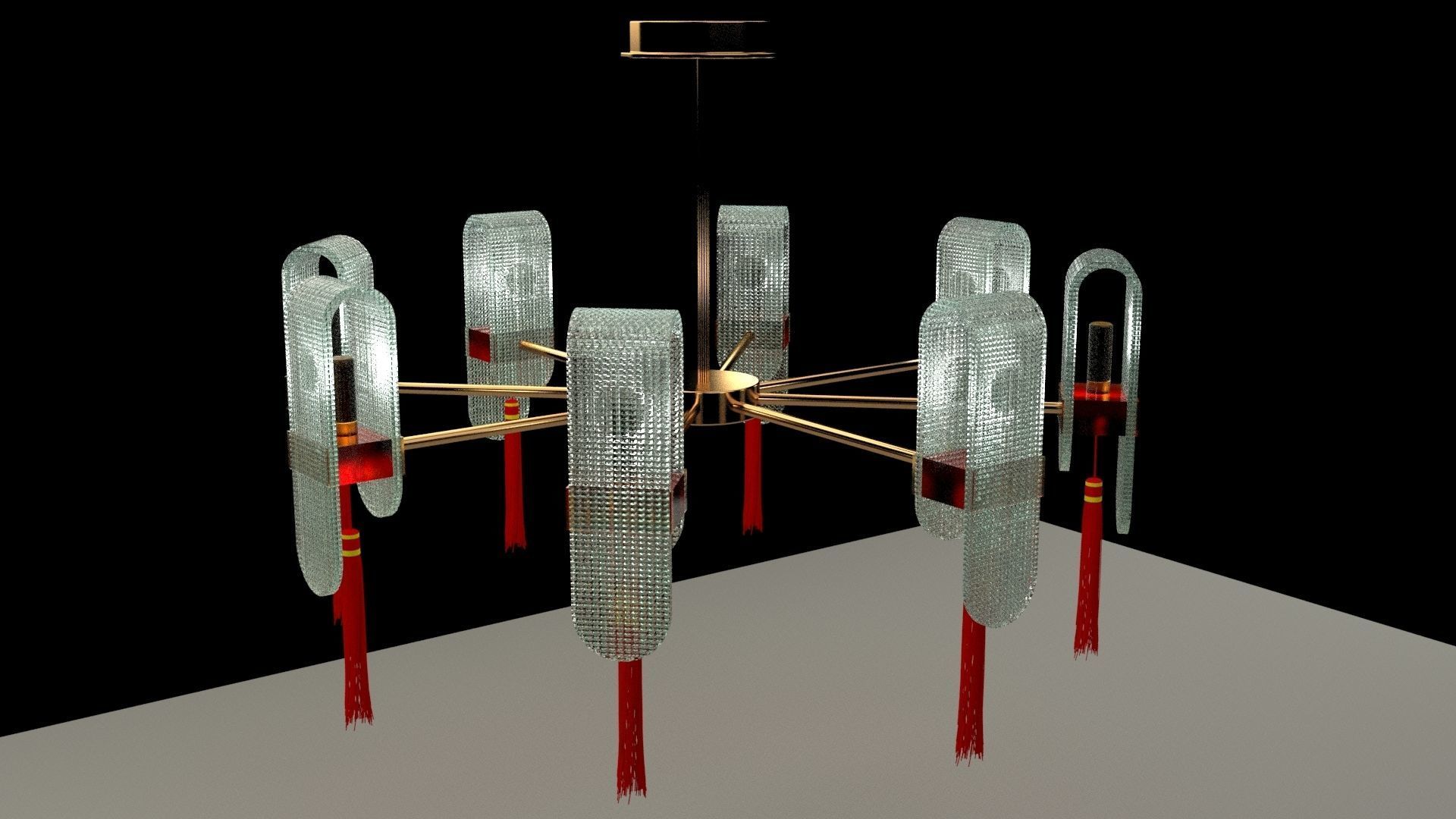 Chinese lantern 3D model_1