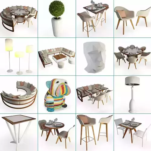 Restaurant Furniture Set 02