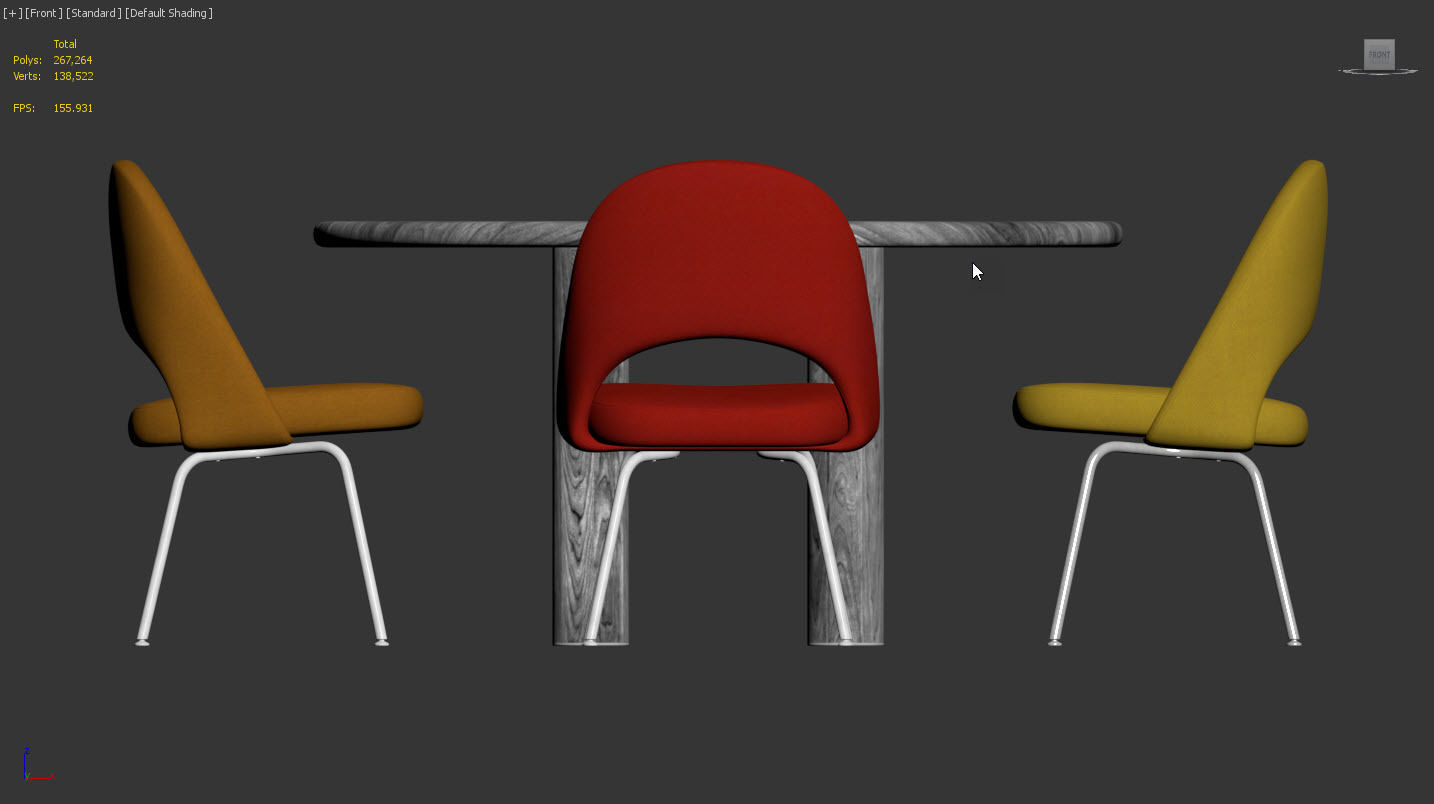 Dinning Set 02 by Knoll 3D model_7