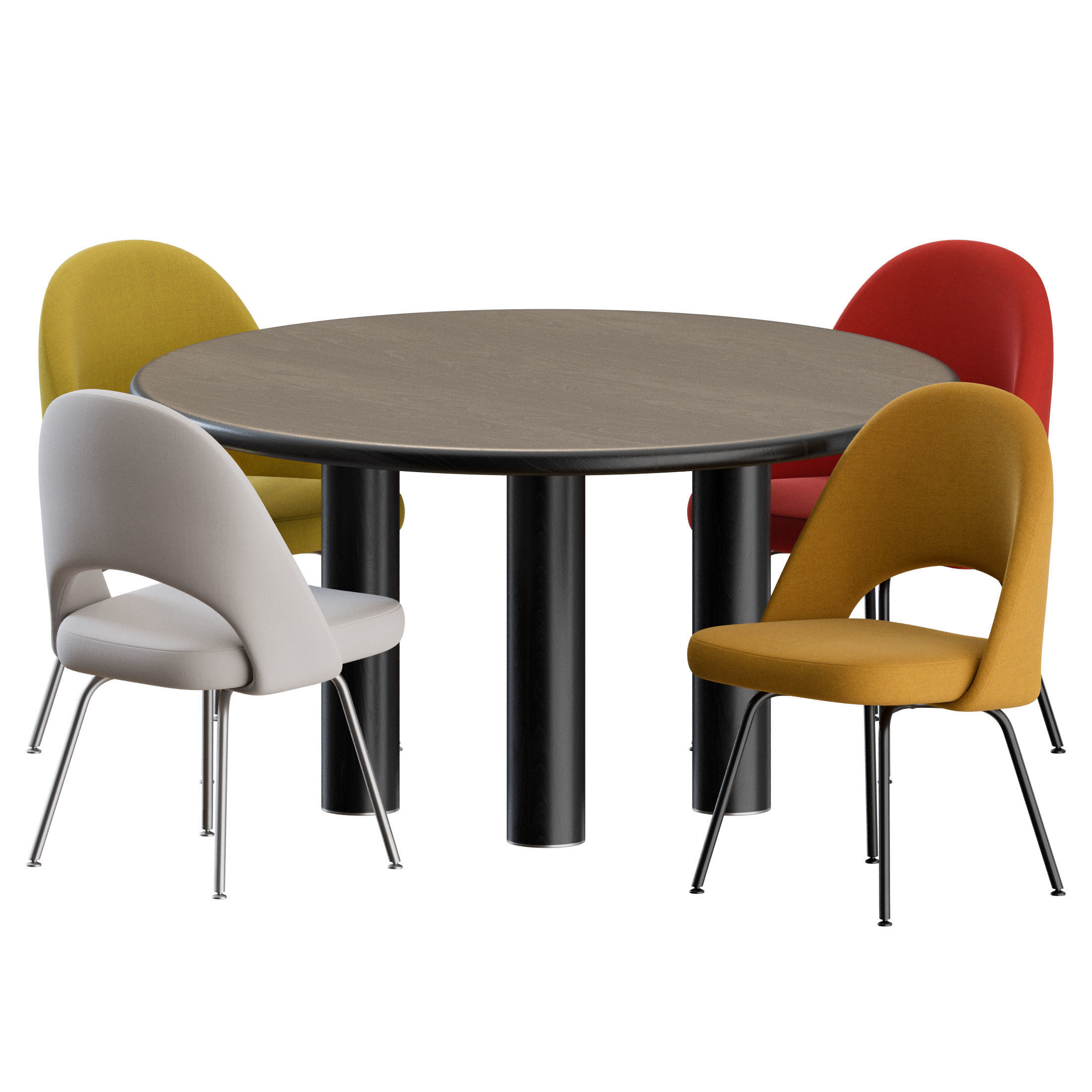 Dinning Set 02 by Knoll 3D model_2