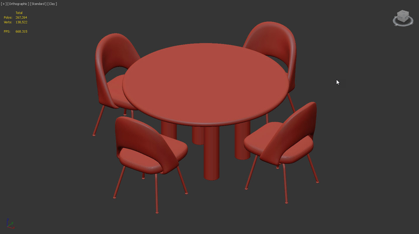 Dinning Set 02 by Knoll 3D model_10