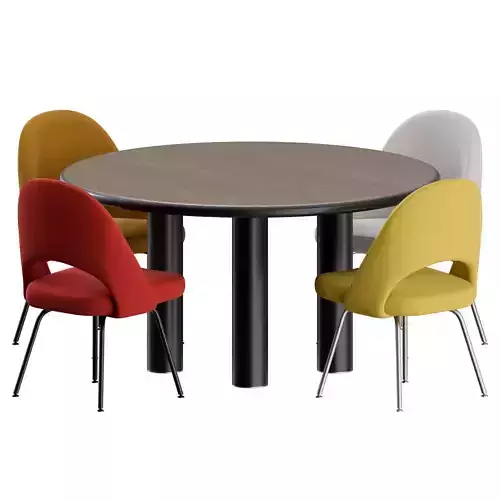 Dinning Set 02 by Knoll 3D model