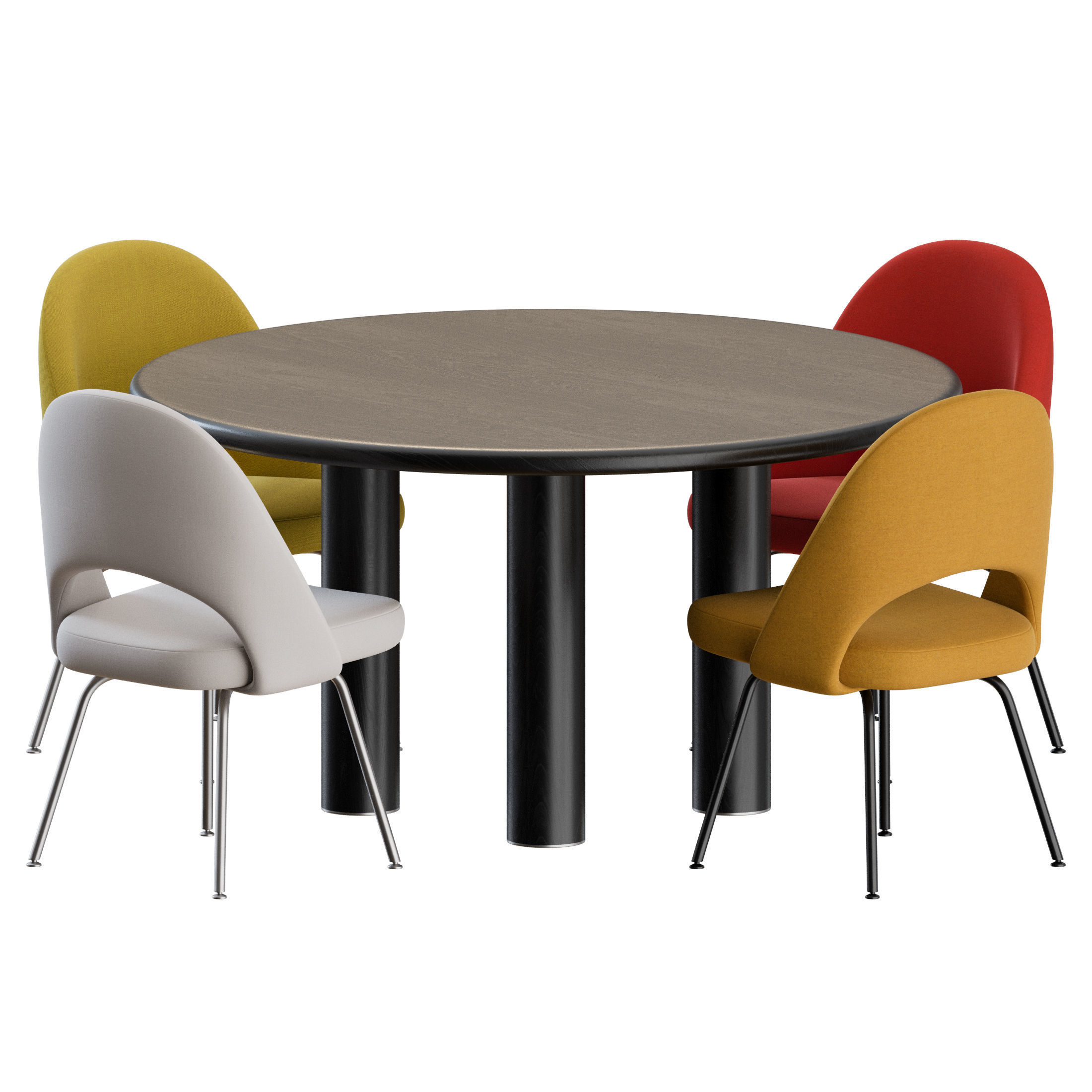 Dinning Set 02 by Knoll 3D model_1