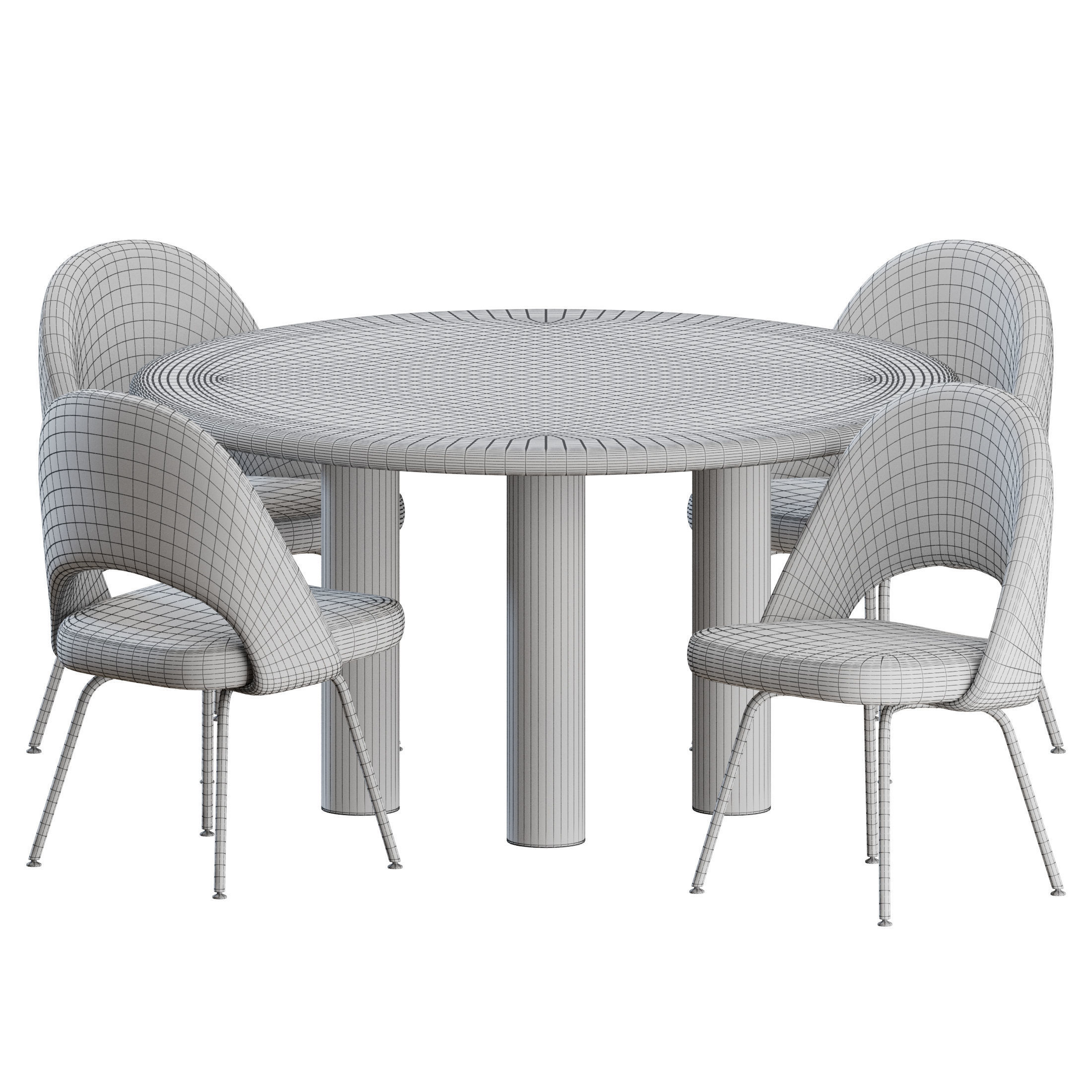 Dinning Set 02 by Knoll 3D model_4