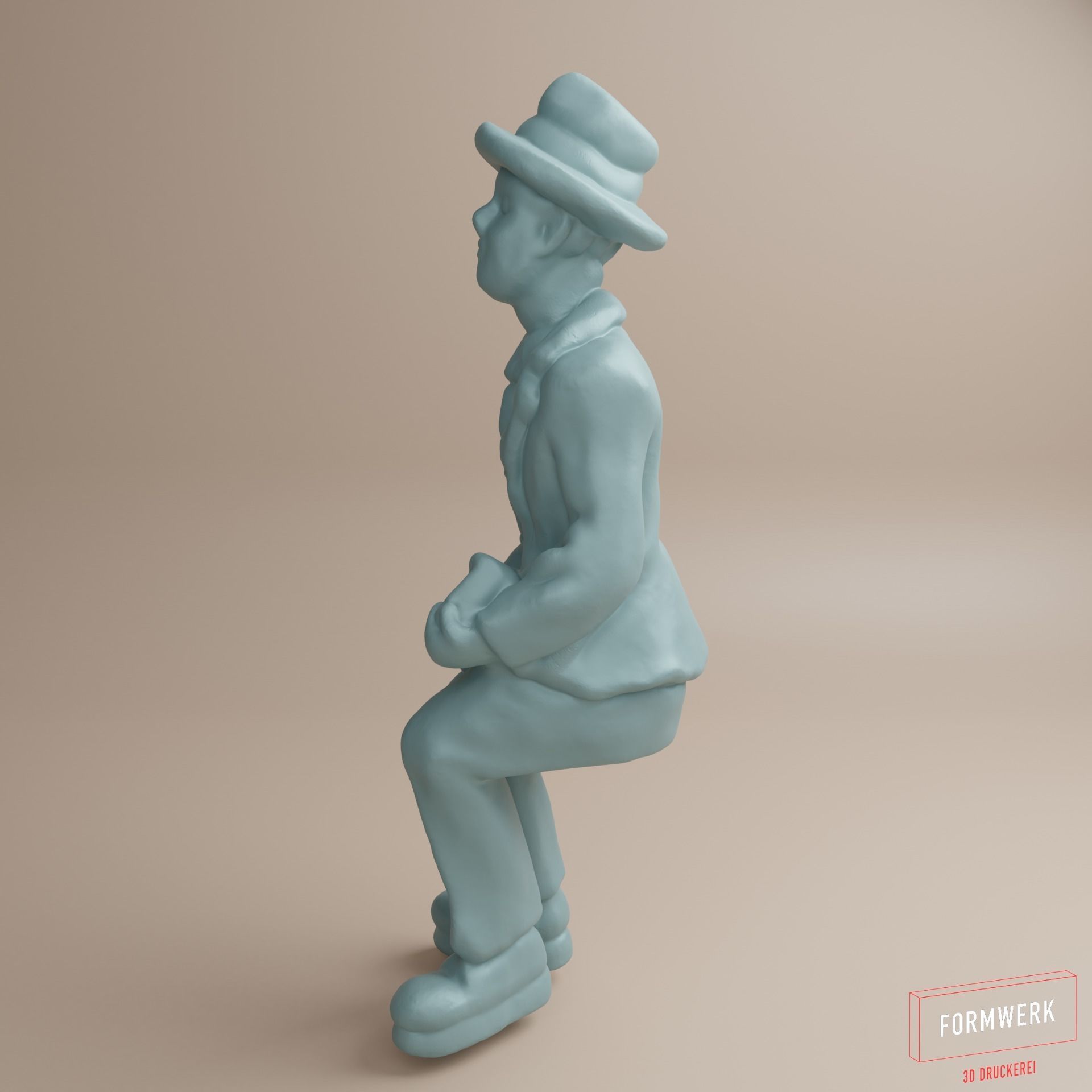 Figure-Man in fifties-comic style-01 3D print model_4