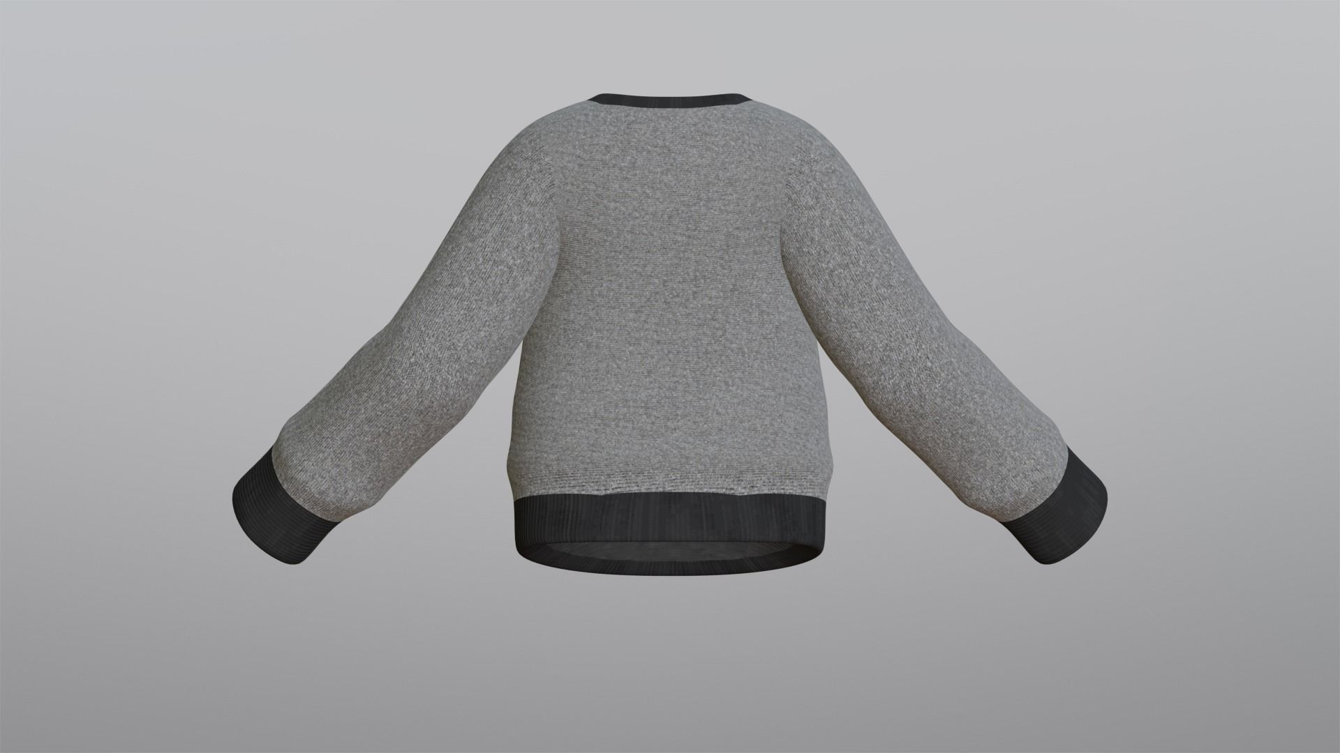 Grey Sweater Low-poly 3D model_10