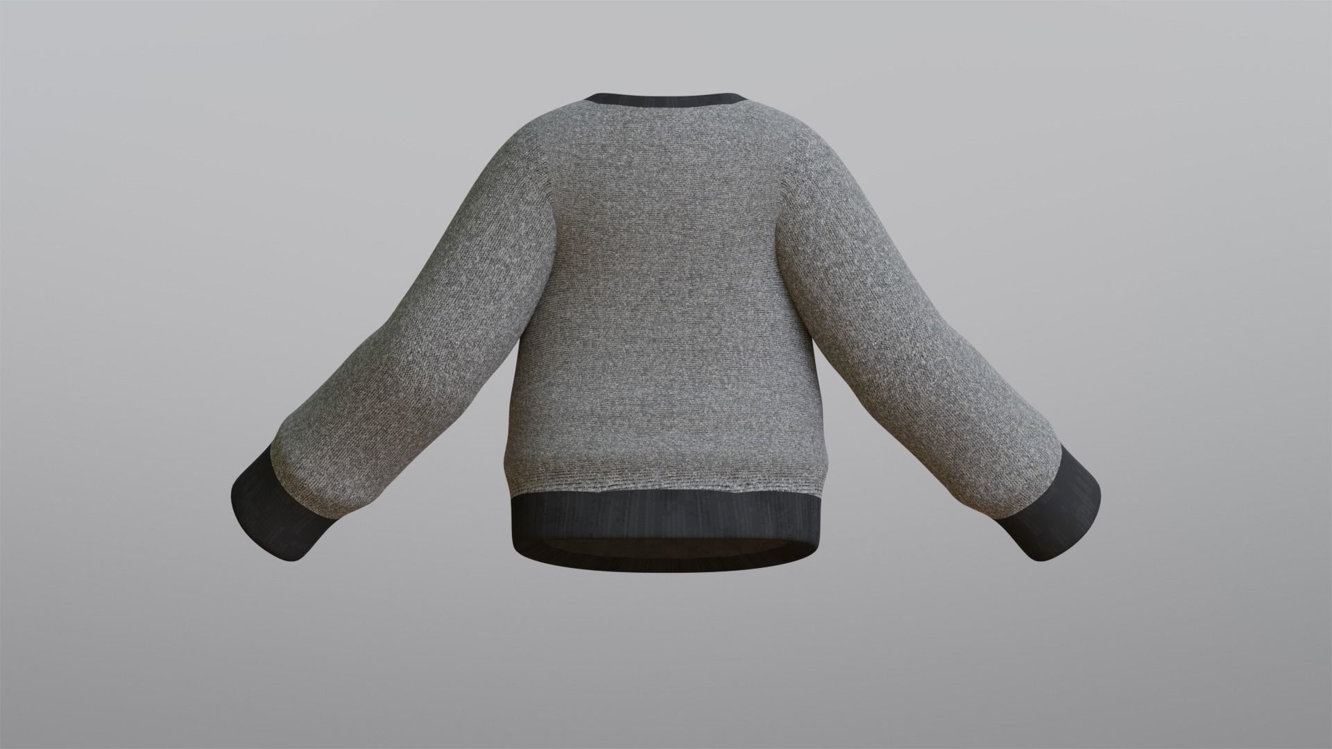 Grey Sweater Low-poly 3D model_6