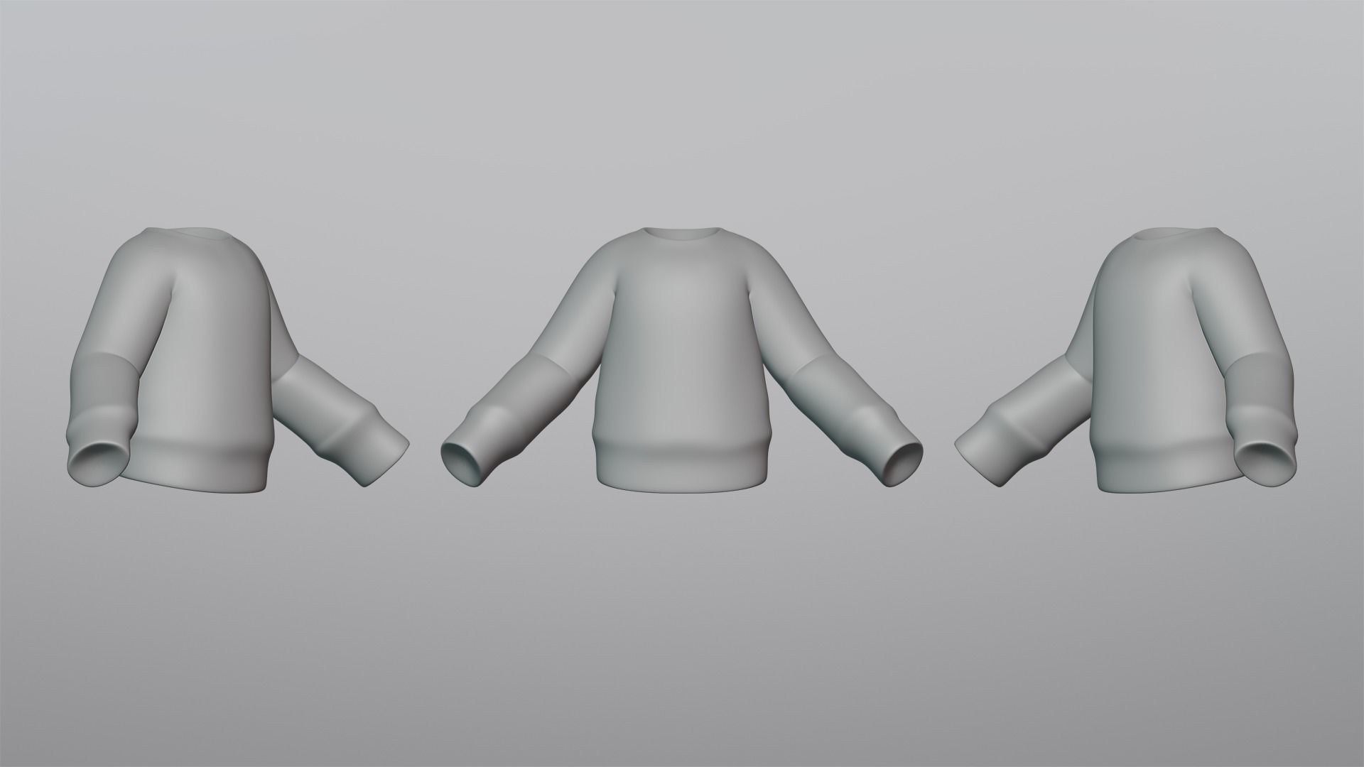 Grey Sweater Low-poly 3D model_3