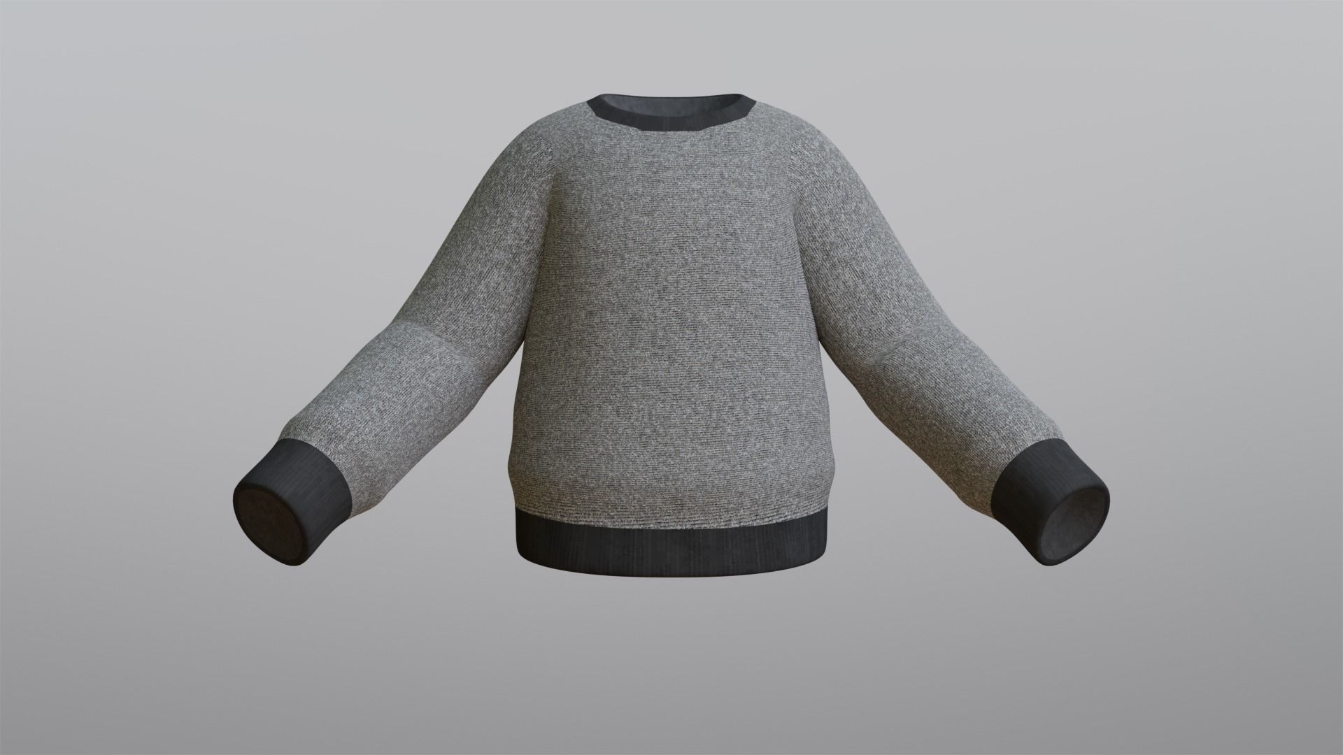 Grey Sweater Low-poly 3D model_4