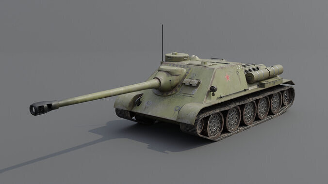 SU-122P Tank Destroyer Low-poly 3D model
