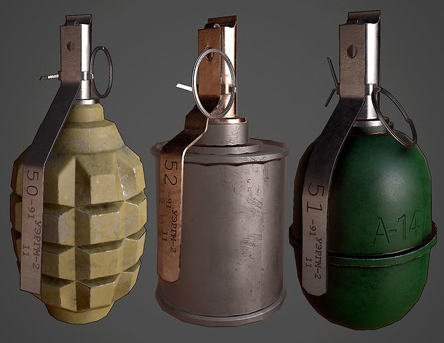 Grenades pack RGD5 F1 RG42 Low-poly 3D model
