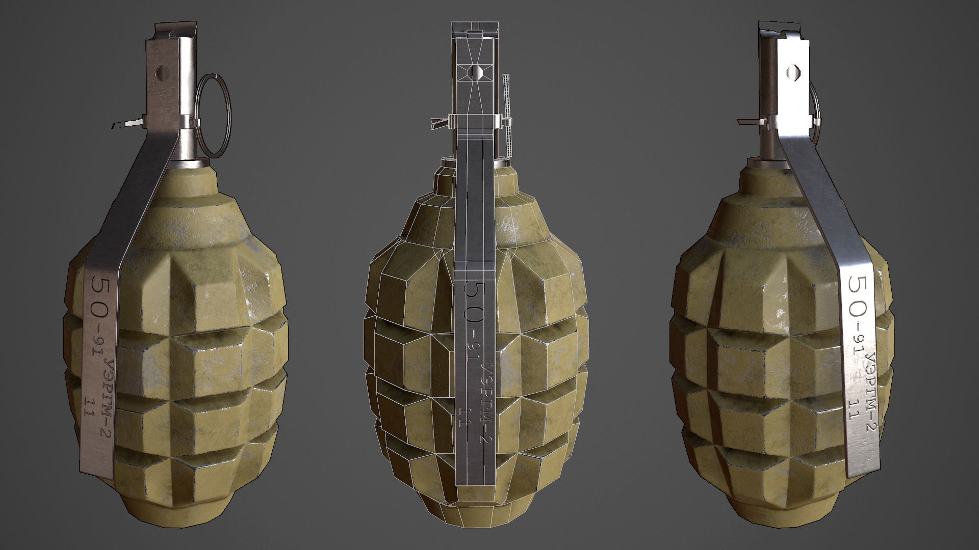 Grenades pack RGD5 F1 RG42 Low-poly 3D model_5