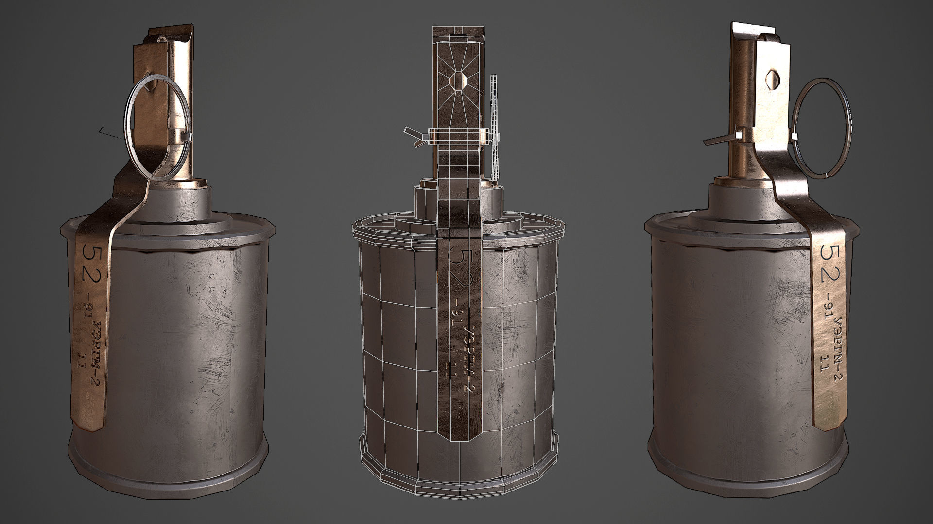 Grenades pack RGD5 F1 RG42 Low-poly 3D model_6