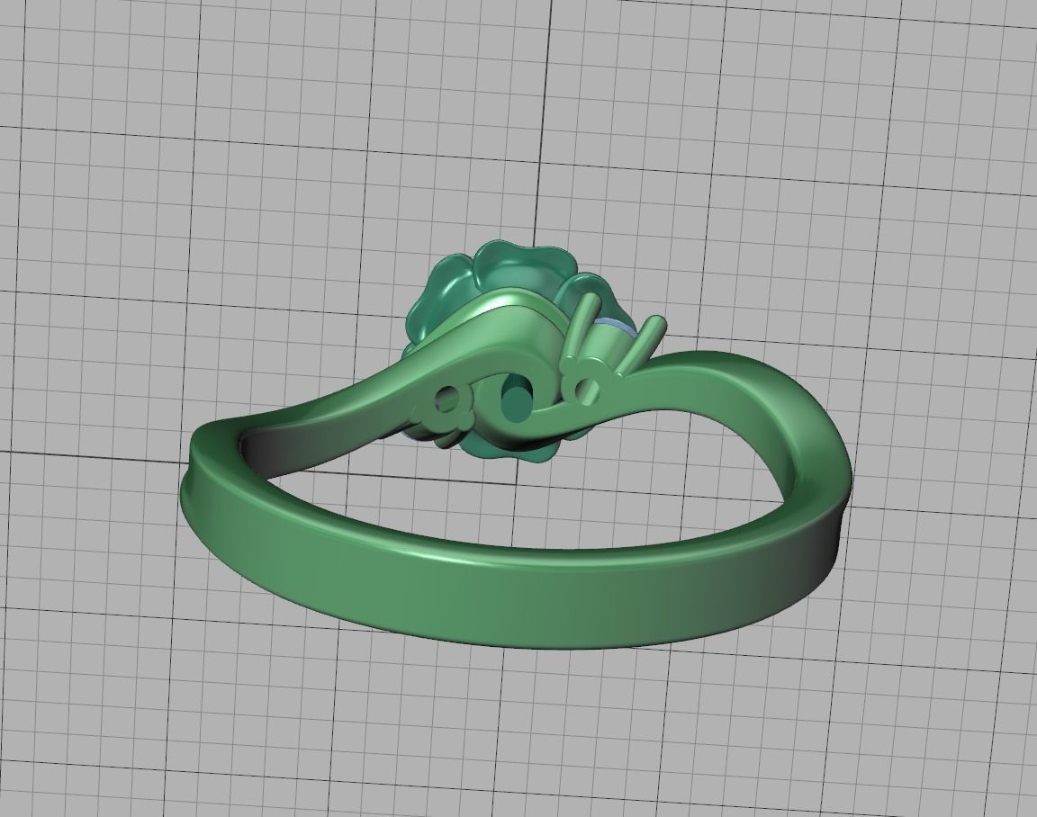 Own Design Solitaire Rose ring 3dmodel with 3mm stone 3D print model_18