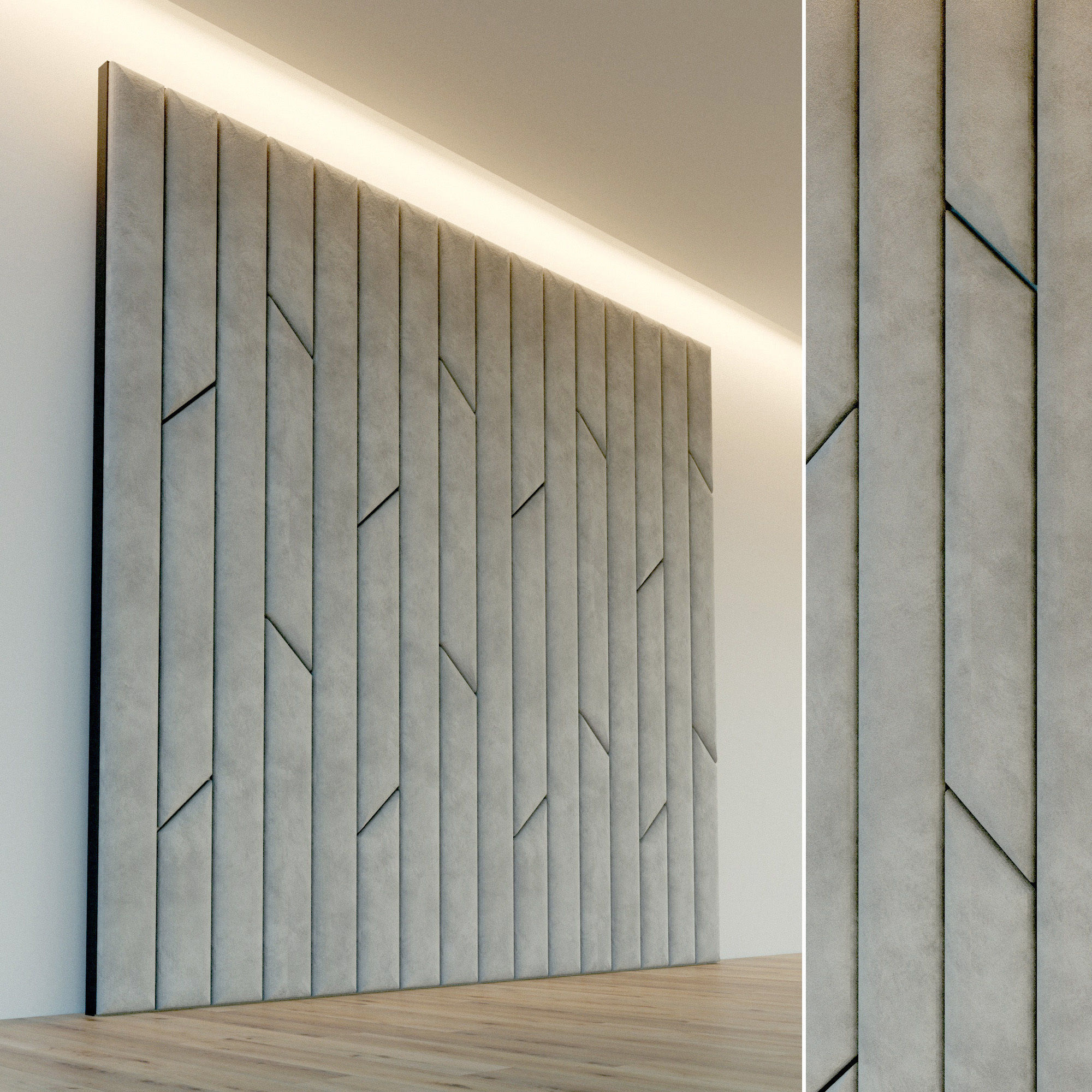 Soft wall panel decorative 65 Low-poly 3D model_0