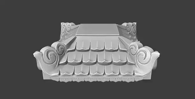A stone roof for stone sculpture and 3d printing and Game model