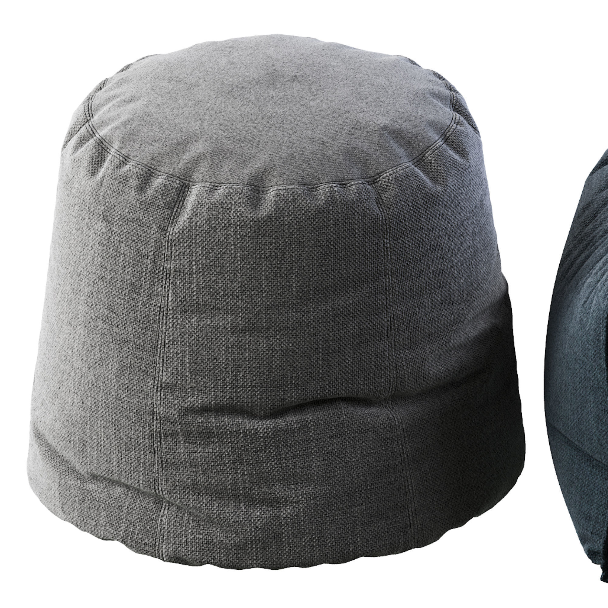 Pouff bean bag chair 3D model_3