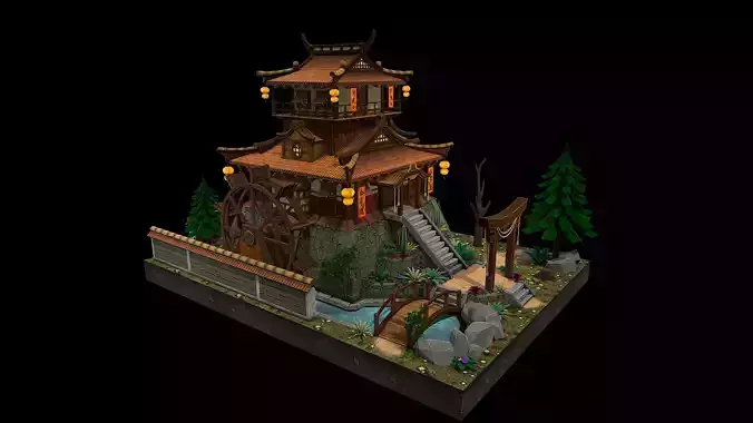 Pagoda Stylized