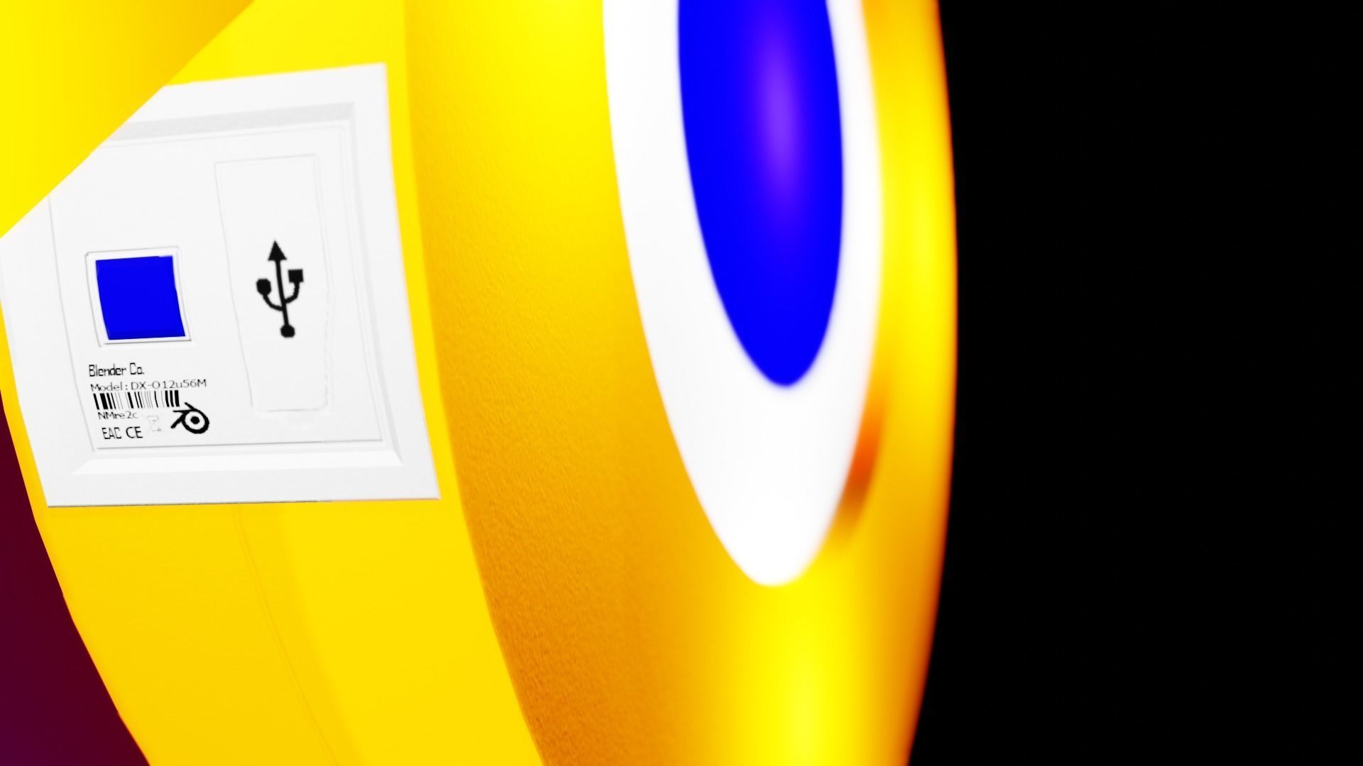 Three Dimensional Blender Logo - Decorative Lamp Free low-poly 3D model_6