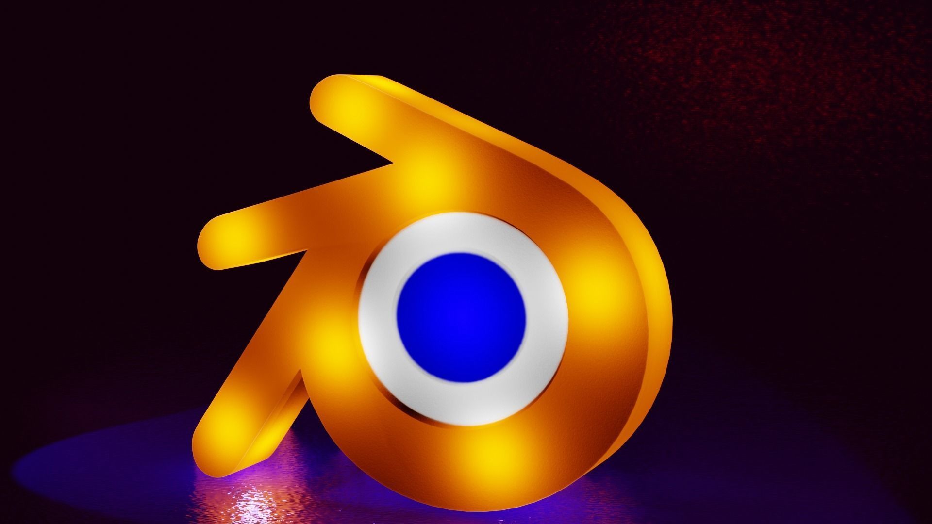 Three Dimensional Blender Logo - Decorative Lamp Free low-poly 3D model_3