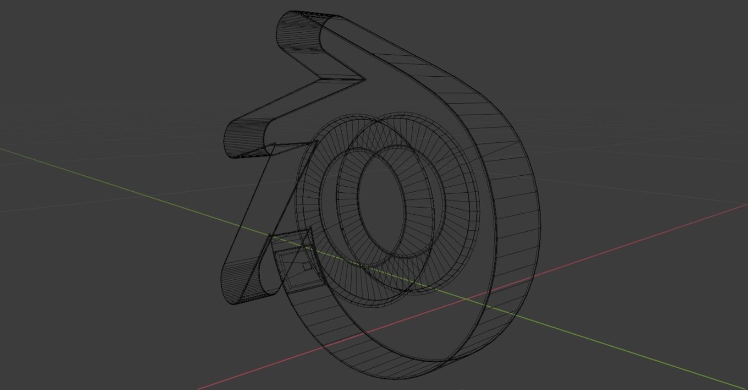 Three Dimensional Blender Logo - Decorative Lamp Free low-poly 3D model_11