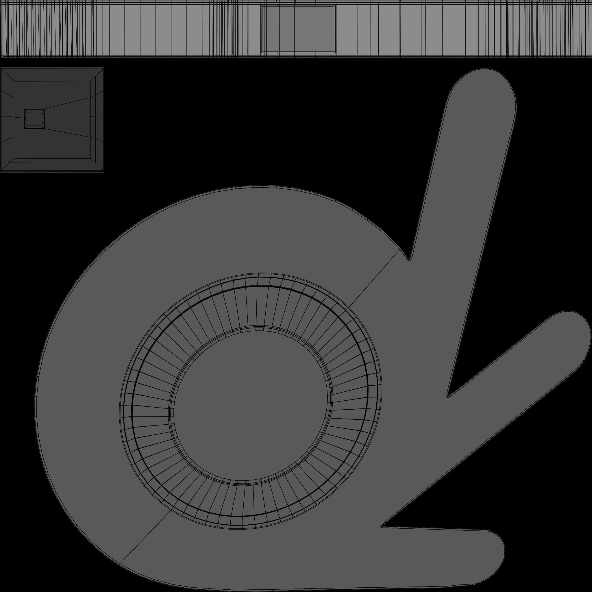 Three Dimensional Blender Logo - Decorative Lamp Free low-poly 3D model_12