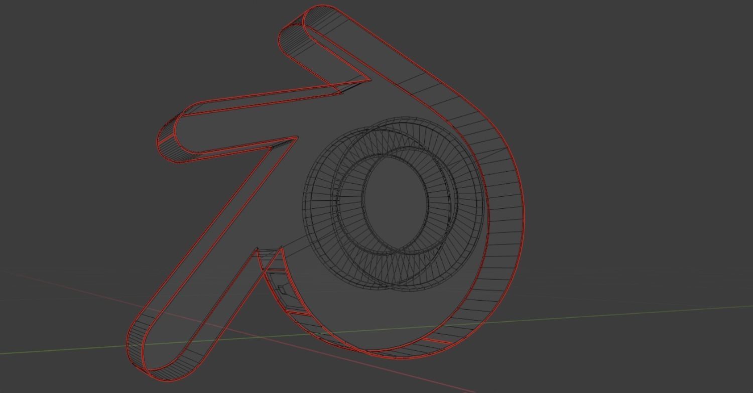 Three Dimensional Blender Logo - Decorative Lamp Free low-poly 3D model_10