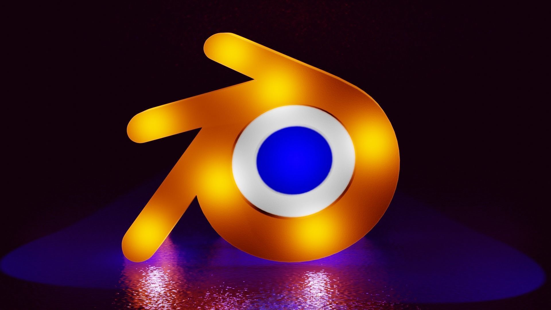 Three Dimensional Blender Logo - Decorative Lamp Free low-poly 3D model_4