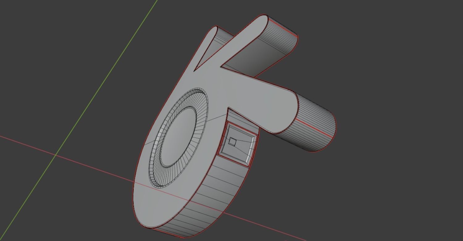 Three Dimensional Blender Logo - Decorative Lamp Free low-poly 3D model_9