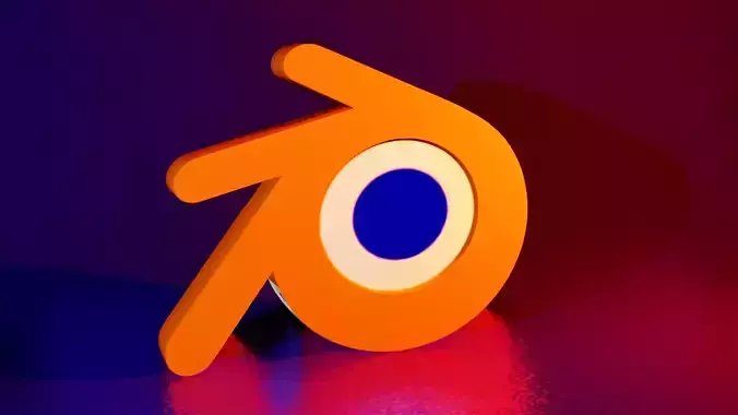 Three Dimensional Blender Logo - Decorative Lamp Free low-poly 3D model